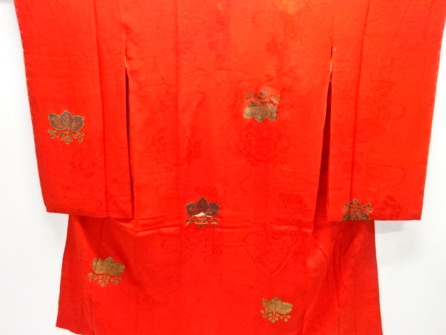 JAPANESE KIMONO / ANTIQUE JUBAN / SILK / MON KINSHA / PAULOWNIA